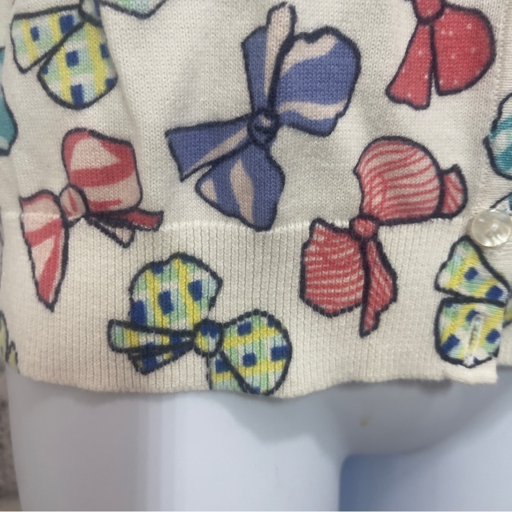 Talbots Petite Multicolored Bow Button Up Cardiga… - image 4